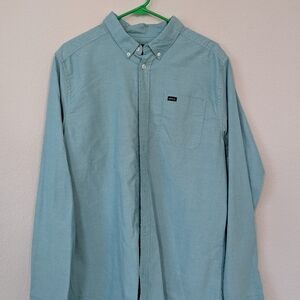 RVCA Men's Aqua Button Down Shirt